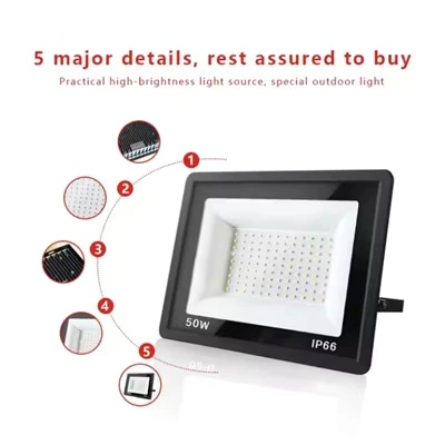 Led utendørs flomlys Vanntett Ip66 6100K